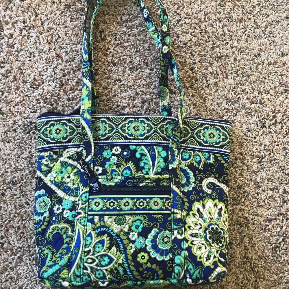 Like New Vera Bradley Tote Green and Blue